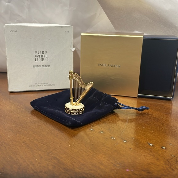 Estee Lauder Heavenly Harp Compact With Pure White Linen Solid Perfume With Box - Picture 2 of 6